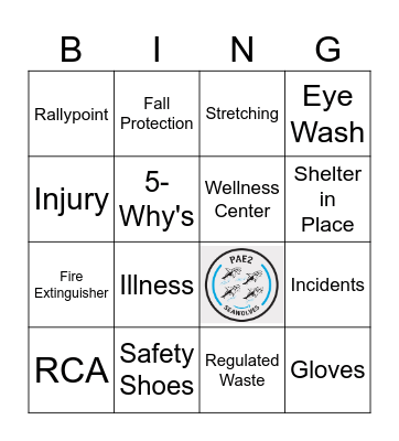 Safety Bingo Card