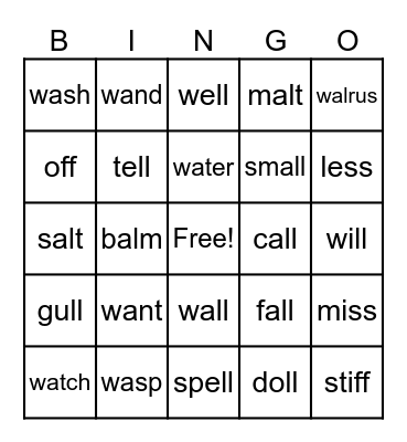 L2 Bingo Card