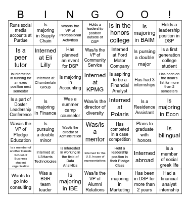 Find a brother who... Bingo Card