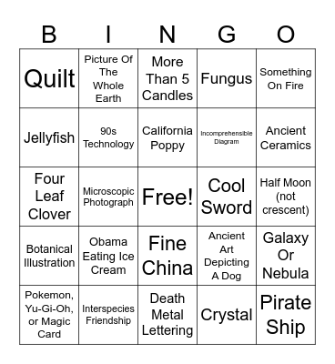High Dimensional Bingo Card