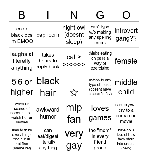 tsuu bingo?! Bingo Card