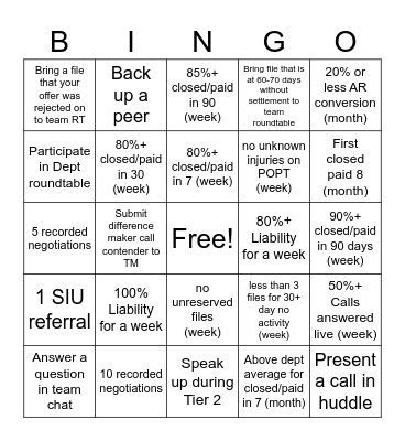 Unrepped Bingo Card