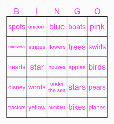 BABY SOCK BINGO Card