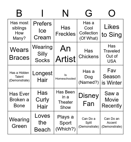 Do you? Have you? Can you? Are you? Bingo Card