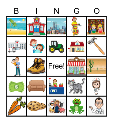 Noun Bingo Card