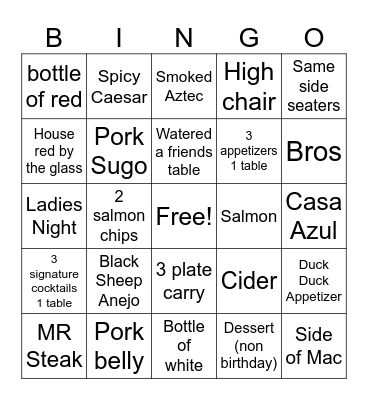 TWingo Bingo Card