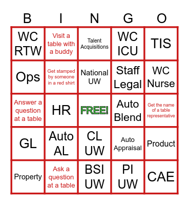 Under the Umbrella Career Exploration Bingo Card