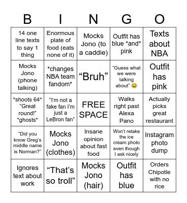 LUCY BINGO Card