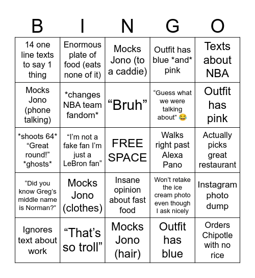 LUCY BINGO Card