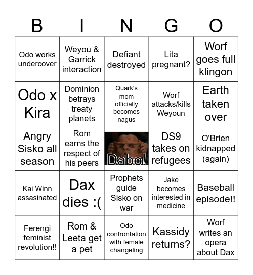 Season 6!! Bingo Card