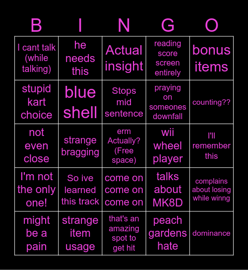 TW98 bingo Card