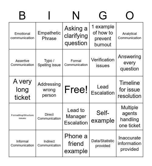 Toolbox Bingo Card