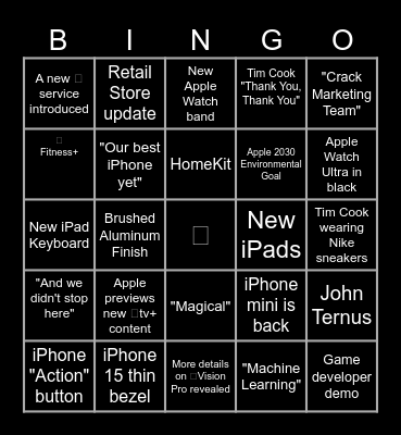 Wonderlust Event Bingo Card