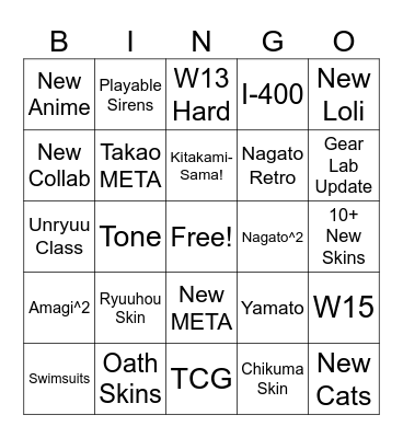 AL Stream Bingo Card