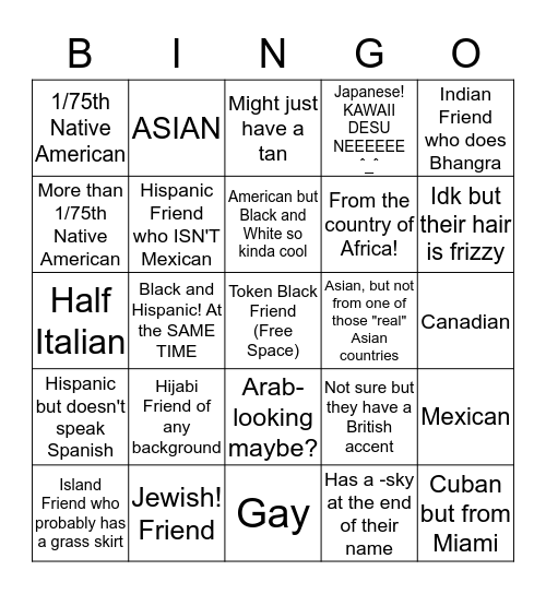Brown Friend Bingo™ Bingo Card
