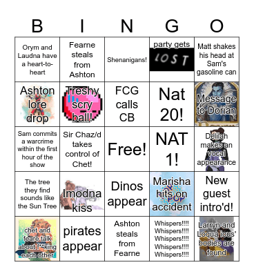 C3 E71 Bingo Card