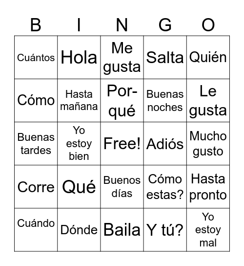 BINGO Card