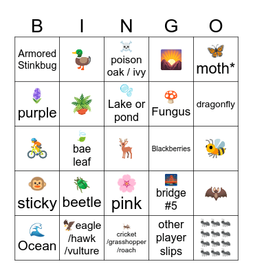 Trail Bingo Card