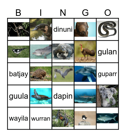 Nouns in Gathang Bingo Card