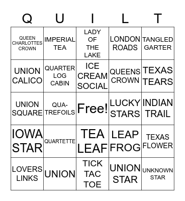 QUILT BINGO Card