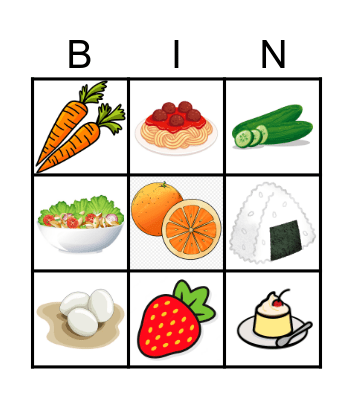 Food Bingo Card