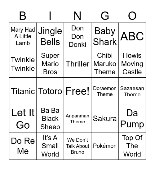 English Learning Bingo Card