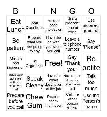 Chapter 5 review Bingo Card