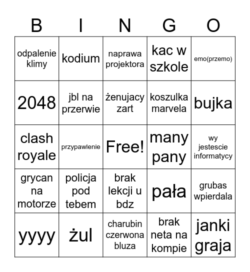 teb Bingo Card