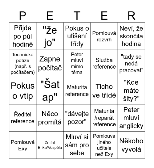 AuR Bingo Card