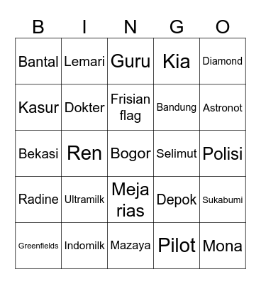 Gemintang✨️ Bingo Card