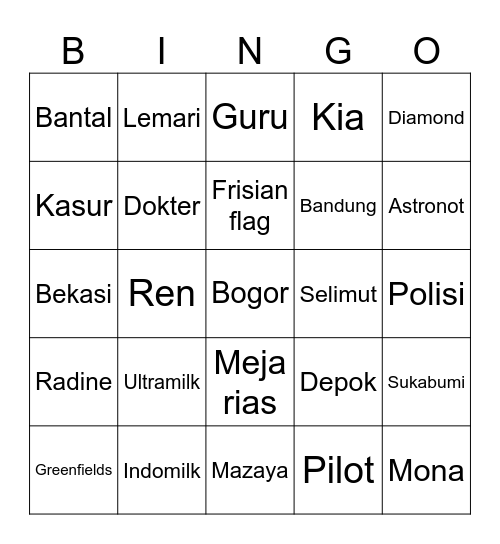 Gemintang✨️ Bingo Card