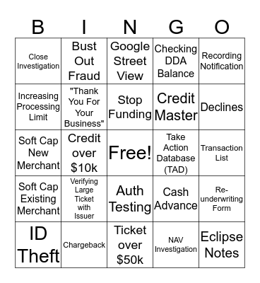 LP Day 2 Job Shadow Bingo Card