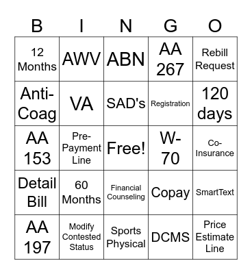 Corewell Health Bingo Card
