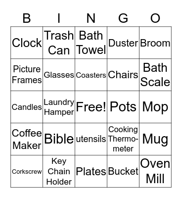 David, Keisha & Kids Housewarming  Bingo Card