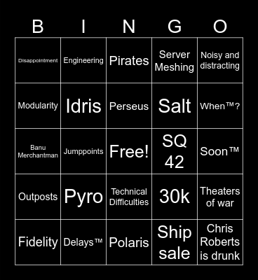 Citizencon 2023 Bingo Card