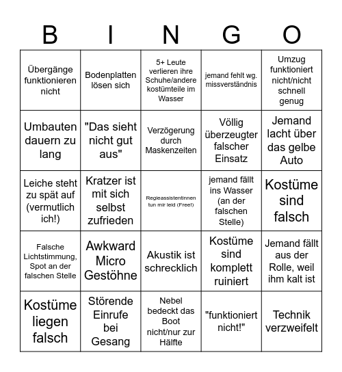 Medoosa Bingo Card
