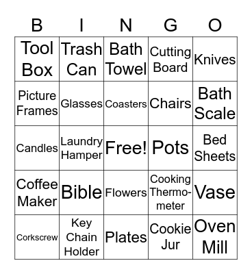 David, Keisha & Kids Housewarming  Bingo Card