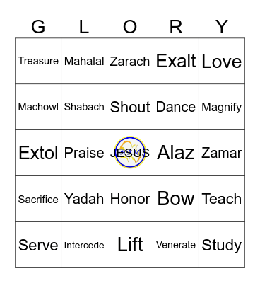 GLORY Bingo Card