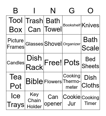 David, Keisha & Kids Housewarming  Bingo Card