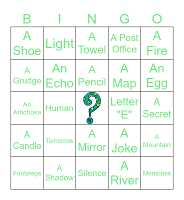 Riddle Bingo Card