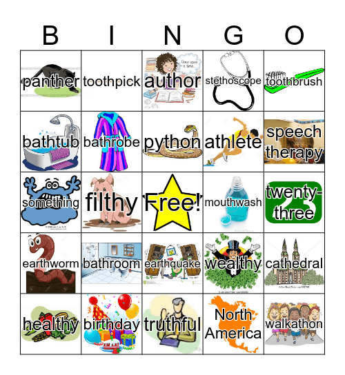 Voiceless /Th/ Bingo Card