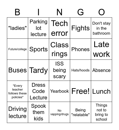 Untitled Bingo Card Untitled bingo card
