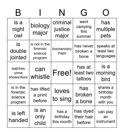 Bingo Card