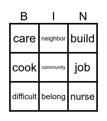 2nd Grade: Unit 1: Part 1: Key Word Bingo Card