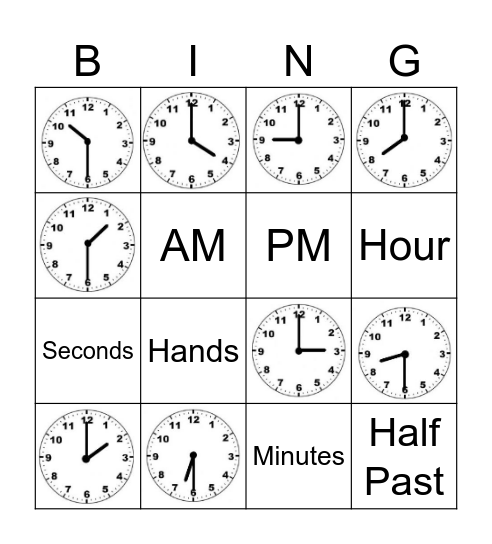 Clock Bingo :) Bingo Card