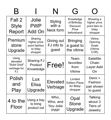 Upgrade Bingo Card