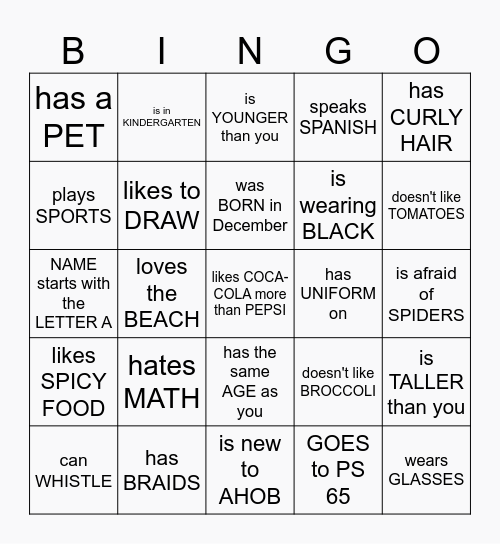 Find Someone Who... Bingo Card