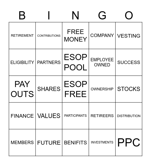 ESOP BINGO Card