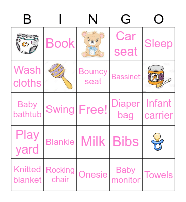 Marissa's Baby Shower Bingo Card