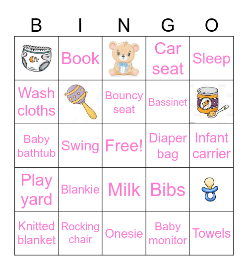 Marissa's Baby Shower Bingo Card